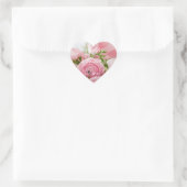 Happy Moederdag Elegant Roze Rozen Bloemen Hart Sticker (Tas)
