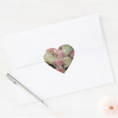 Happy Moederdag Elegant Roze White Roses Floral Hart Sticker (Envelop)