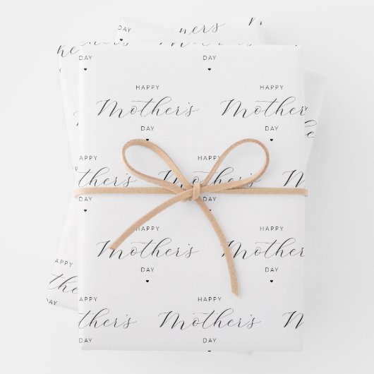 Happy Moederdag Elegant Script Typografie Inpakpapier Vel (In situ)