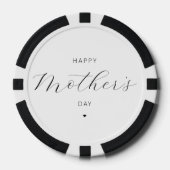 Happy Moederdag Elegant Script Typografie Poker Chips (Voorkant)