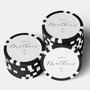 Happy Moederdag Elegant Script Typografie Poker Chips