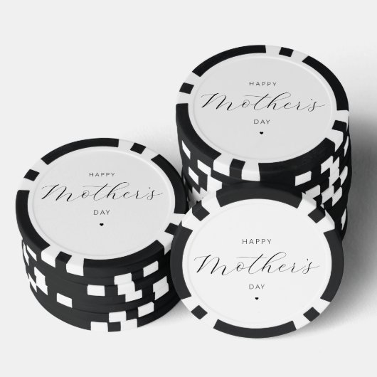 Happy Moederdag Elegant Script Typografie Poker Chips (Opstapeling)