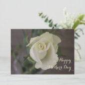 Happy Moederdag Elegant White Rose Kaart (Staand voorkant)