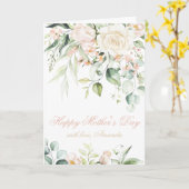 Happy Moederdag Faux Gold Blush Pink Floral Kaart (Gele Bloem)