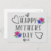 Happy Moederdag Feestdagenkaart (Voorkant / Achterkant)