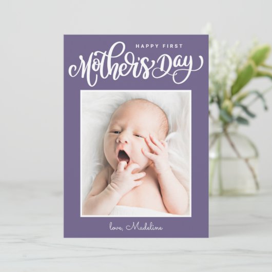 HAPPY MOEDERDAG First Moederdag Add Photo (Staand voorkant)