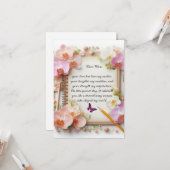 Happy Moederdag Flat Wenskaart Kaart (Voorkant / Achterkant in situ)