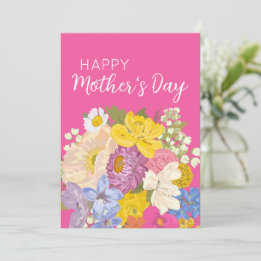 Happy Moederdag Floral Blooms Feestdagenkaart