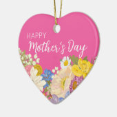 Happy Moederdag Floral Blooms Keramisch Ornament (Links)