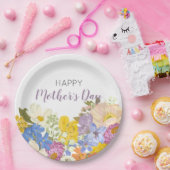 Happy Moederdag Floral Blooms Papieren Bordje (Feest)