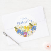 Happy Moederdag Floral Blooms Ronde Sticker (Envelop)