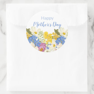 Happy Moederdag Floral Blooms Ronde Sticker