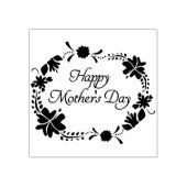 Happy Moederdag Floral Circle Rubberstempel (Afrduk)