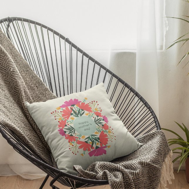 Happy moederdag floral kussen (Creator heeft geüpload)