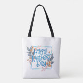 Happy Moederdag Floral Lijst | CANVAS TAS (Achterkant)