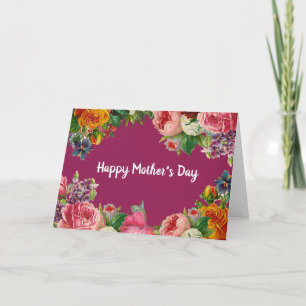 Happy Moederdag Floral Rose Boeket Kaart