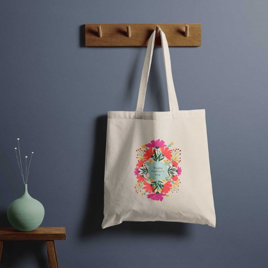 Happy moederdag floral tote bag