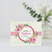 Happy moederdag  flower bouquet lijst briefkaart (Staand voorkant)