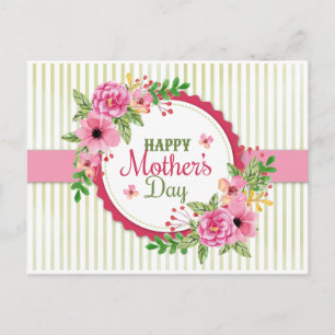 Happy moederdag flower bouquet lijst briefkaart