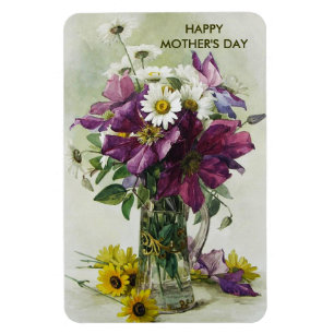 Happy Moederdag Flower Fine Art Gift Magneet