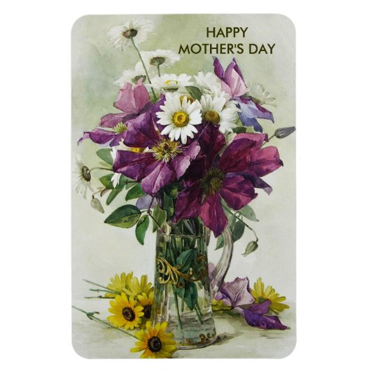 Happy Moederdag Flower Fine Art Gift Magneet (Verticaal)