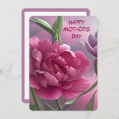 Happy Moederdag Flowers, Peony, Floral, Kaart (Voorkant / Achterkant)