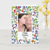 Happy Moederdag Foto gepersonaliseerd Kaart (Gele Bloem)