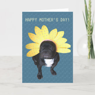 Happy Moederdag Franse Bulldog Flower Kaart
