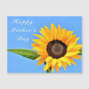 Happy Moederdag - Gele Zonnebloem op Blue Sky