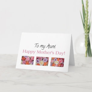 Happy Moederdag, gemengde pastel rozen voor tante Kaart