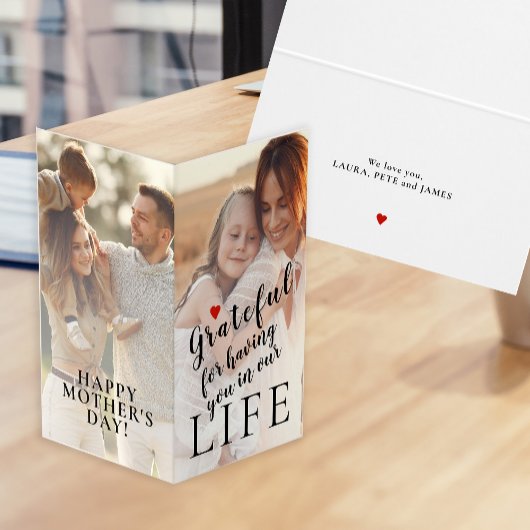 Happy Moederdag gepersonaliseerde 2 foto's en teks Kaart