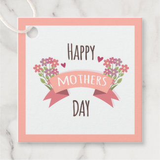 Happy Moederdag Gift Label - Floral Design