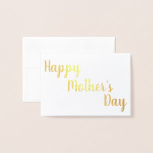 Happy Moederdag Gold Foil Script Elegant Folie Kaarten