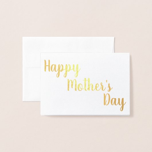 Happy Moederdag Gold Foil Script Elegant Folie Kaarten (Voorkant met envelop)