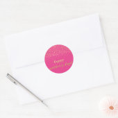 Happy Moederdag - Gold Script en Confetti Ronde Sticker (Envelop)