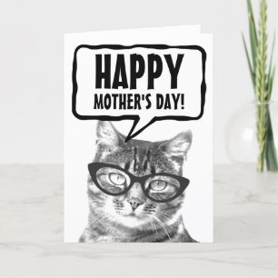 Happy Moederdag grappig kattenaangepast wenskaart Kaart