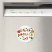 Happy Moederdag Hand Drawn Cartoon Typografie Magneet (Insitu (Vaatwasser))