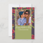 Happy Moederdag Hand Drawn Florals Paars Kaart (Voorkant)