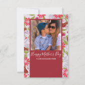 Happy Moederdag Hand Drawn Florals Red Kaart (Voorkant)