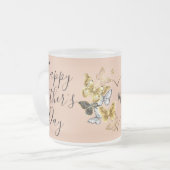 Happy Moederdag hart vlinders | Matglas Koffiemok (Voorkant links)