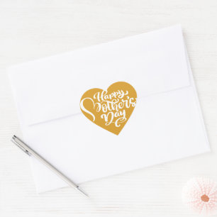 Happy Moederdag Hartvorm Golden Hart Sticker