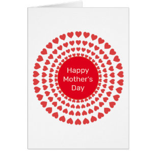Happy Moederdag Heart Circle Mandala over White