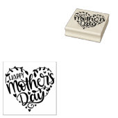 Happy Moederdag Heart Rubberstempel (Gestempeld)