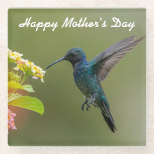 Happy Moederdag Hummingbird Onderzetter Glazen Onderzetter