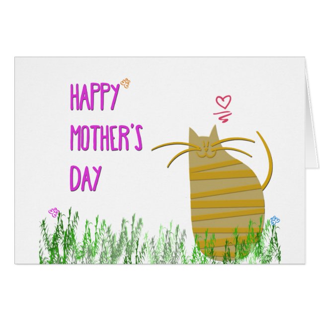 Happy Moederdag | Kat (Voorkant Horizontaal)