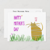 Happy Moederdag | Kat Briefkaart (Voorkant / Achterkant)