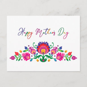 Happy Moederdag kleurful Folklore Briefkaart