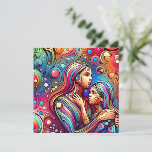 Happy Moederdag | kleurrijk Abstract Kaart (Staand voorkant)