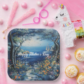 Happy Moederdag Lake Scene Papieren Bordje (Feest)