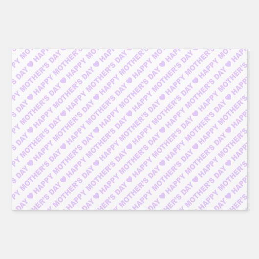 Happy Moederdag Lila en White Inpakpapier Vel (Voorkant 2)